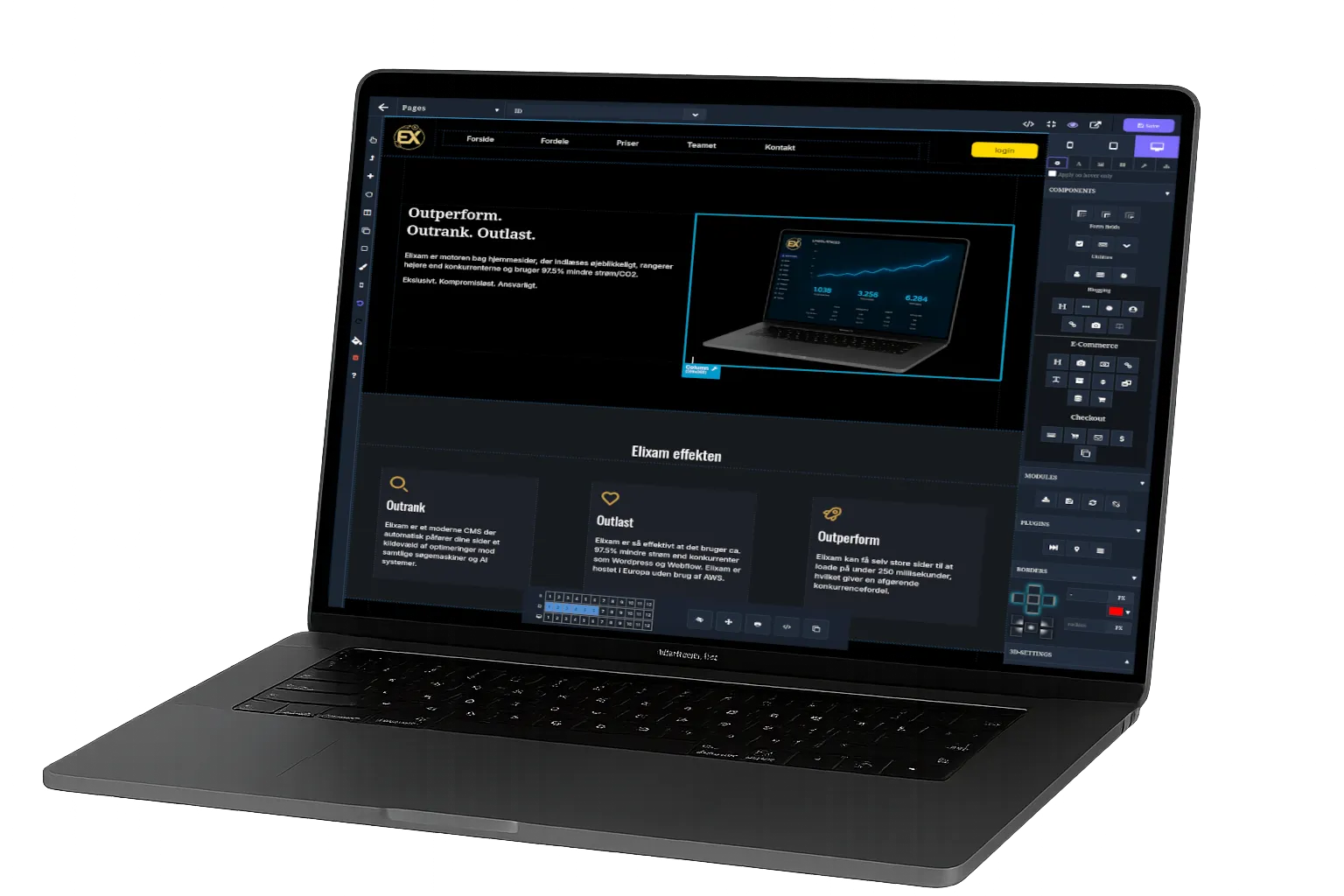 View of Elixams editor editing this page